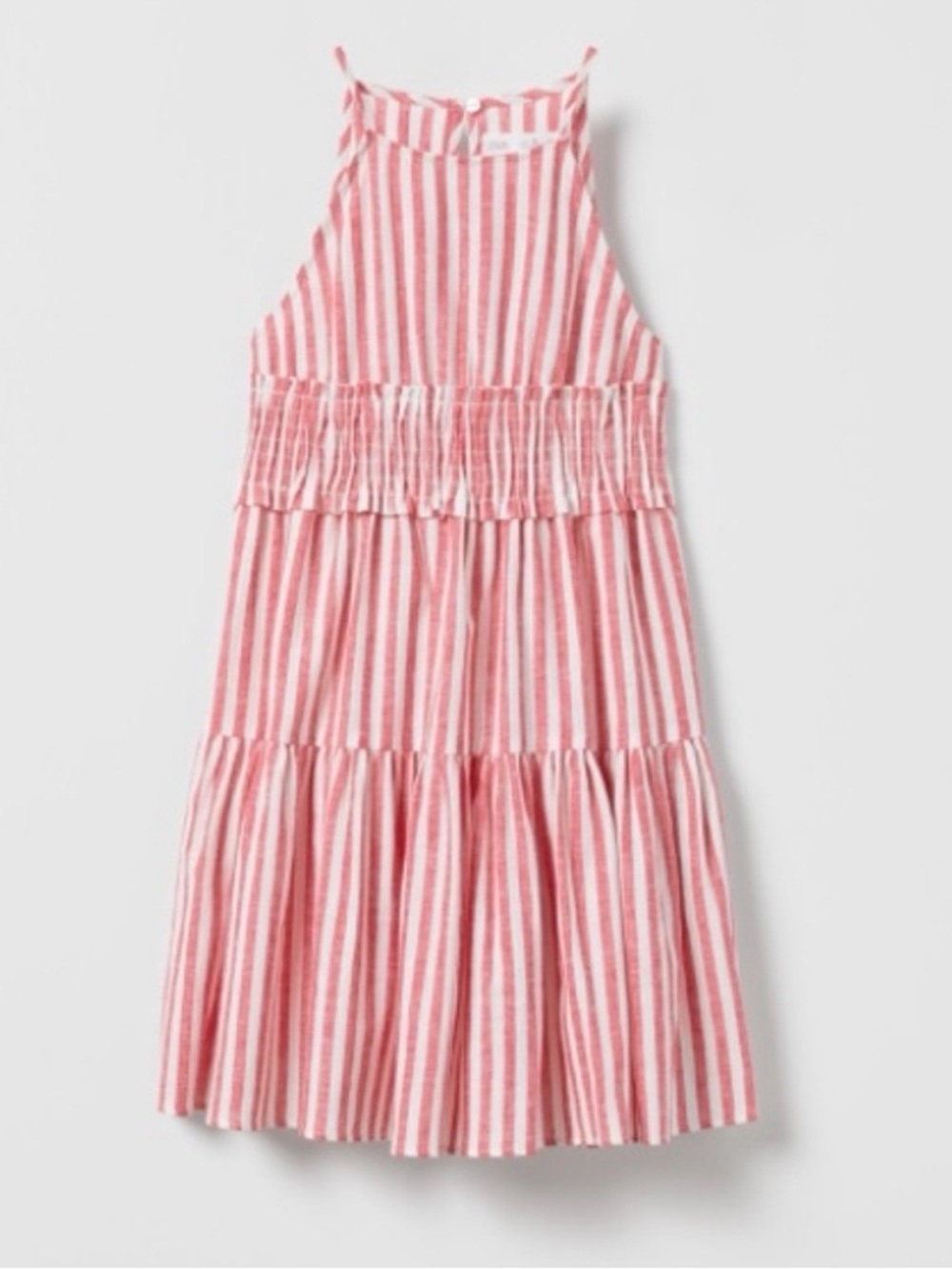 Zara Red and White Striped Summer Halter Dress